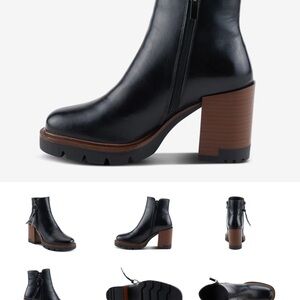 Never worn: Chic Black Non Leather Heeled Boots